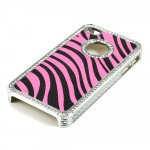 Wholesale iPhone 4 4S Zebra Diamond Chrome Case (Pink)